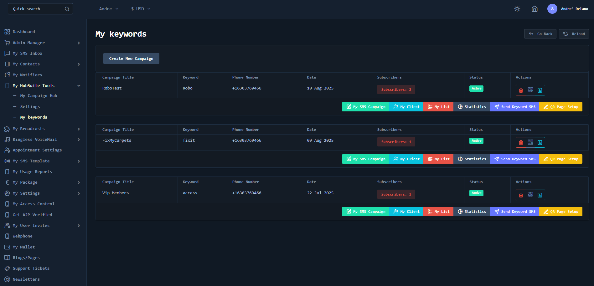 MyHubSuite Interface